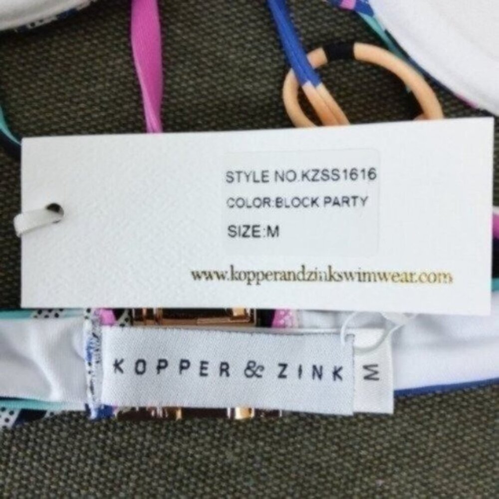 Kopper & Zink St. Tropez Block Party Bikini Top Medium - Picture 4 of 8